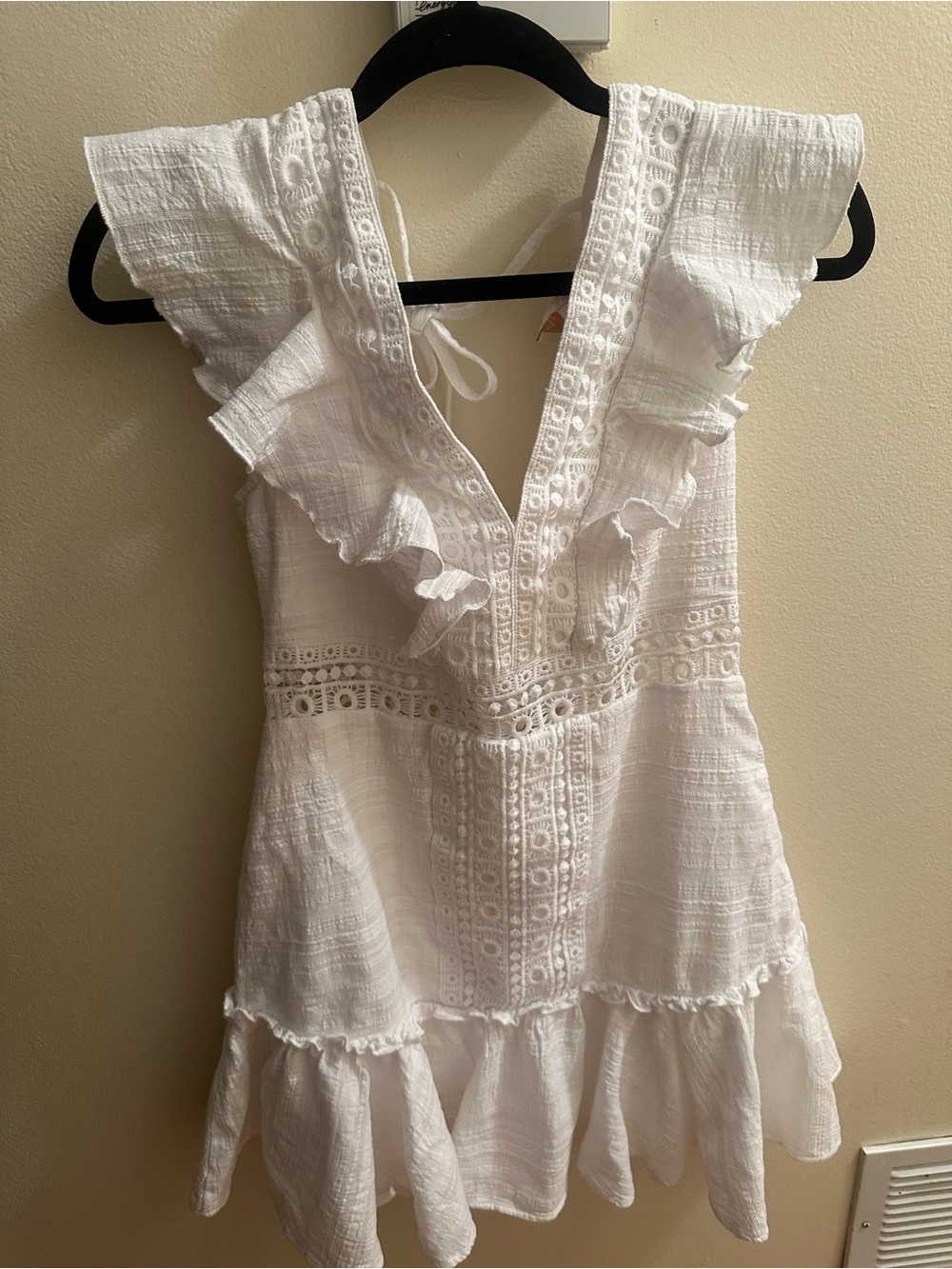 Francesca's Audrey Parks White Textured Summer Dress